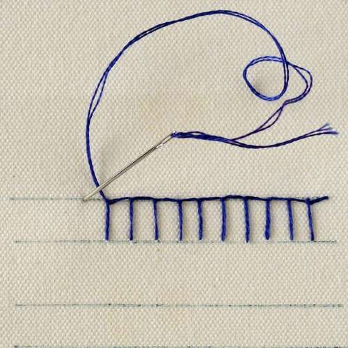Buttonhole Stitch :  step 1