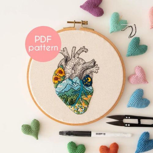 The Heart with sunflowers pattern on Etsy