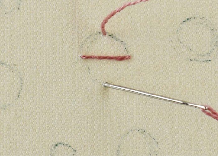 Broderie au point d'étoile - Étape 2