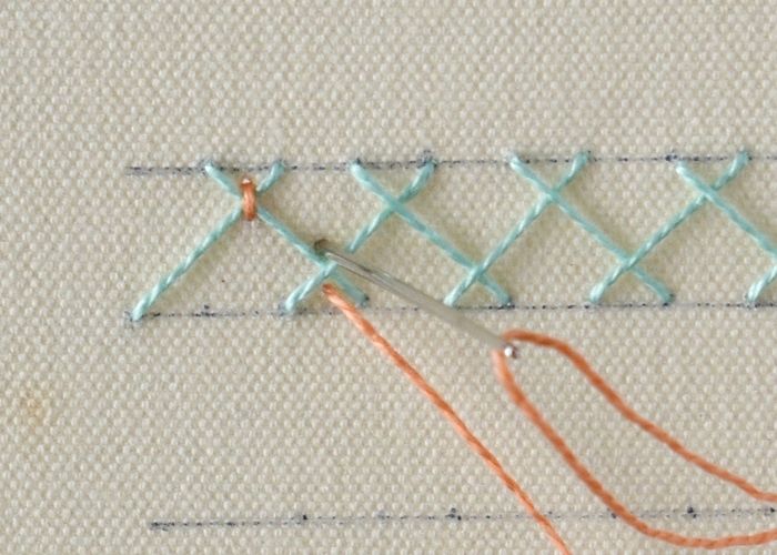 Point à chevrons cloué Étape 6