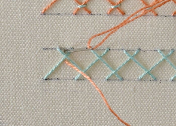 Point à chevrons cloué Étape 8