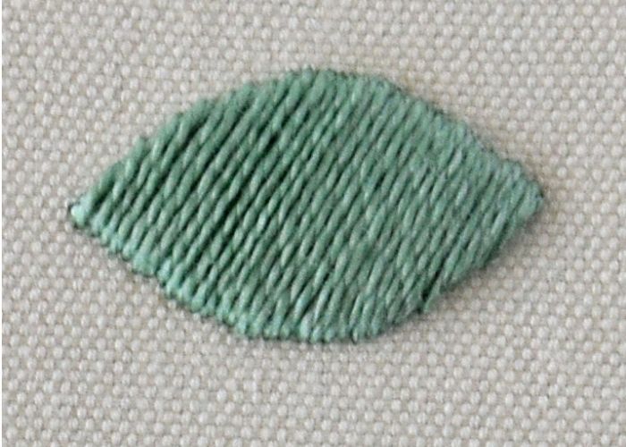 Point de satin rembourré étape 9