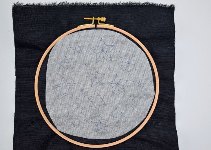 Pattern transfer with water-soluble stabilizer