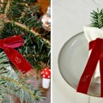 Monogrammed Velvet Ribbon Bow DIY: Hand Embroidered Ribbon for Holiday Decor