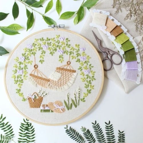 Hammock - embroidery PDF-pattern designed by BrainyEmbroidery on Etsy