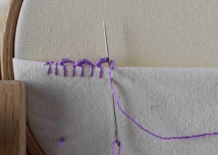 Bullion Picot Buttonhole Edging embroidery tutorial step 5 image